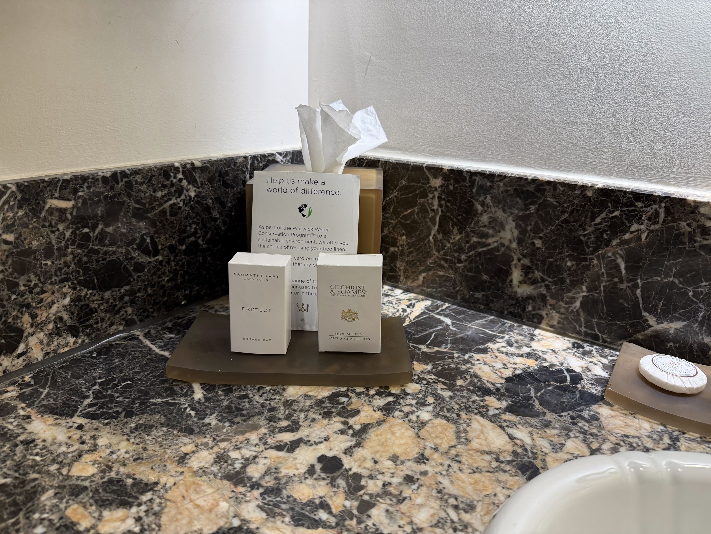 Warwick Hotel San Francisco Balcony Junior Suite bathroom amenities