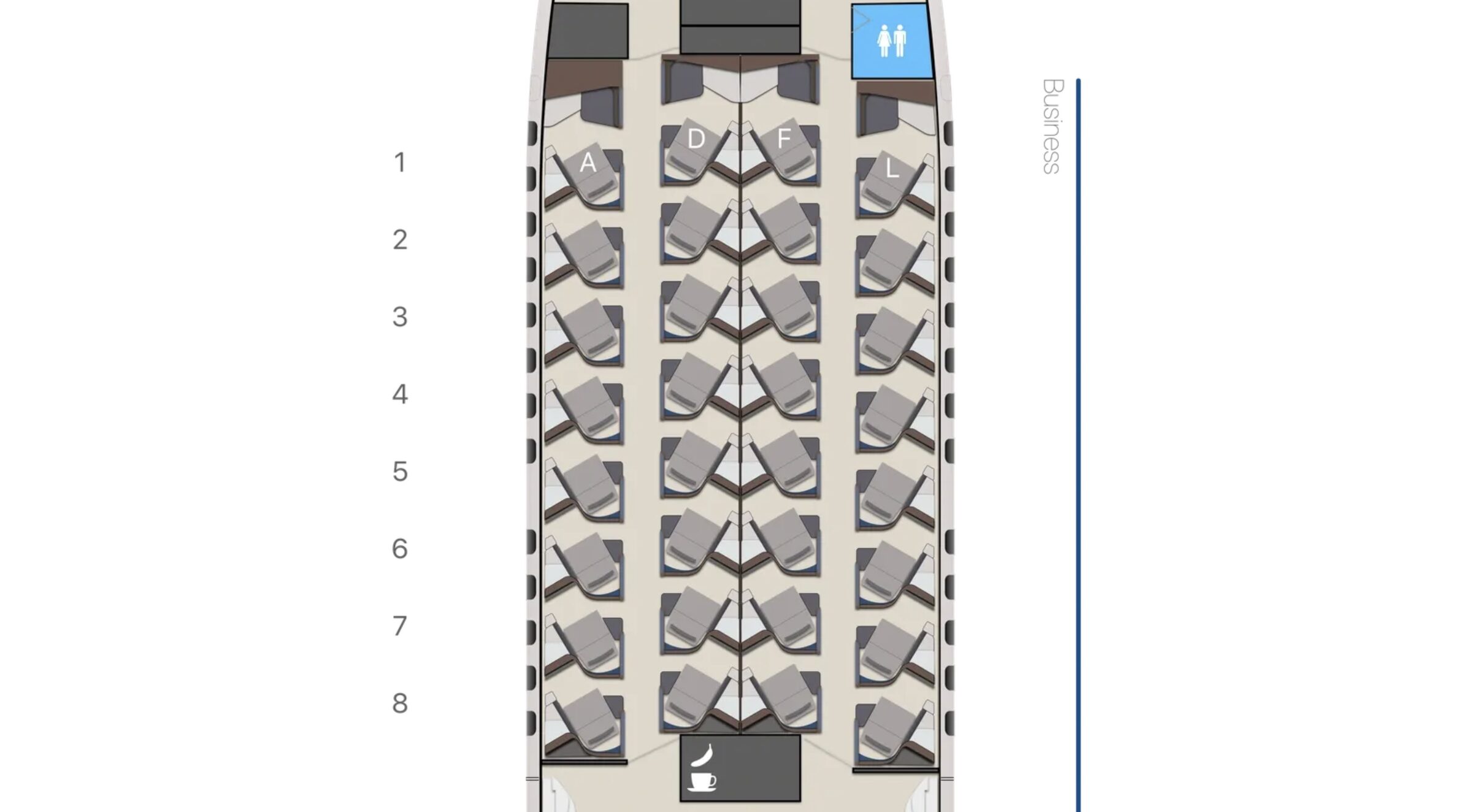 United Airlines Boeing 787-9 with the Polaris Elevated interiors (source: Aerolopa)