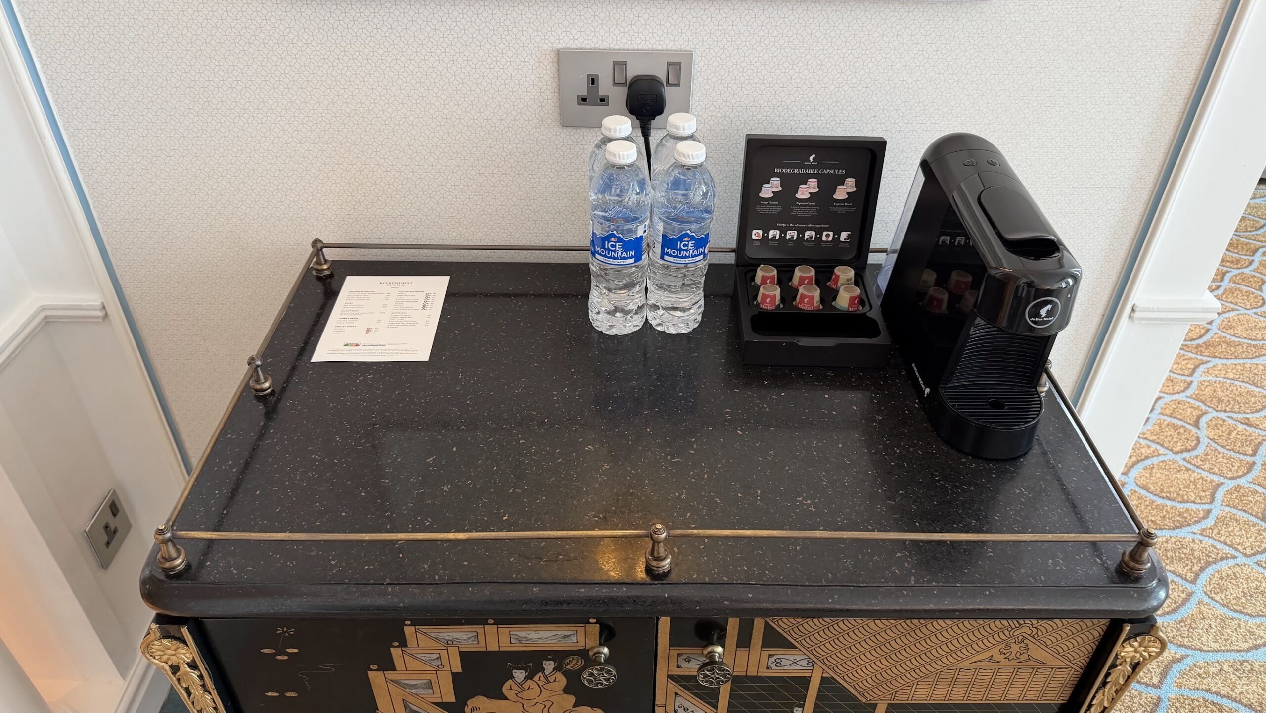Frasers House Junior Suite with Nespresso-compatible coffee machine and bottled drinks