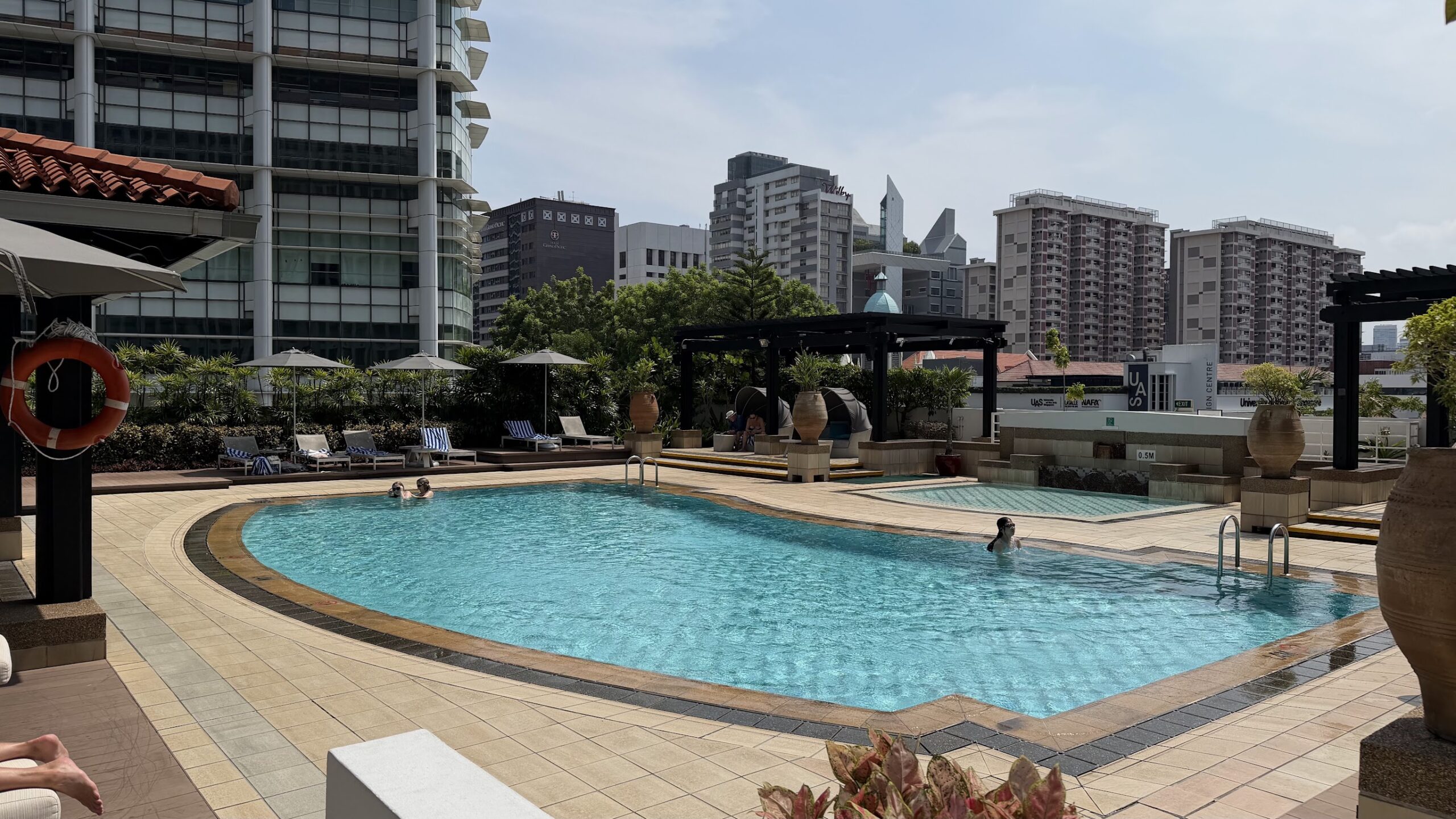 Frasers House swimming pool and skyline