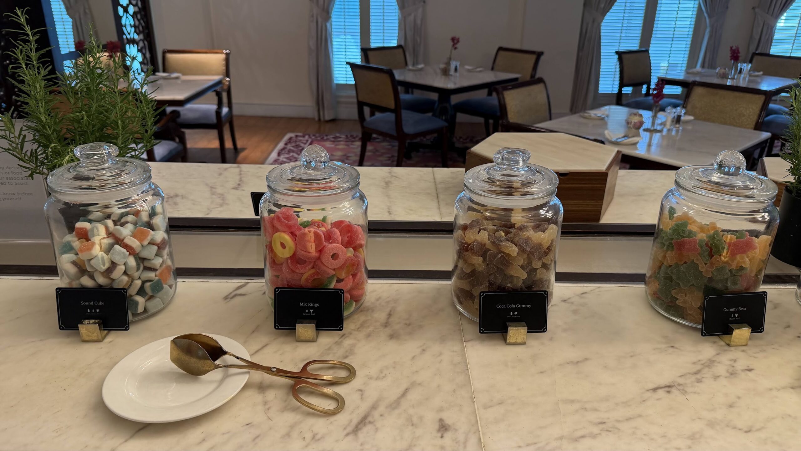 Frasers House Executive Lounge candy jars