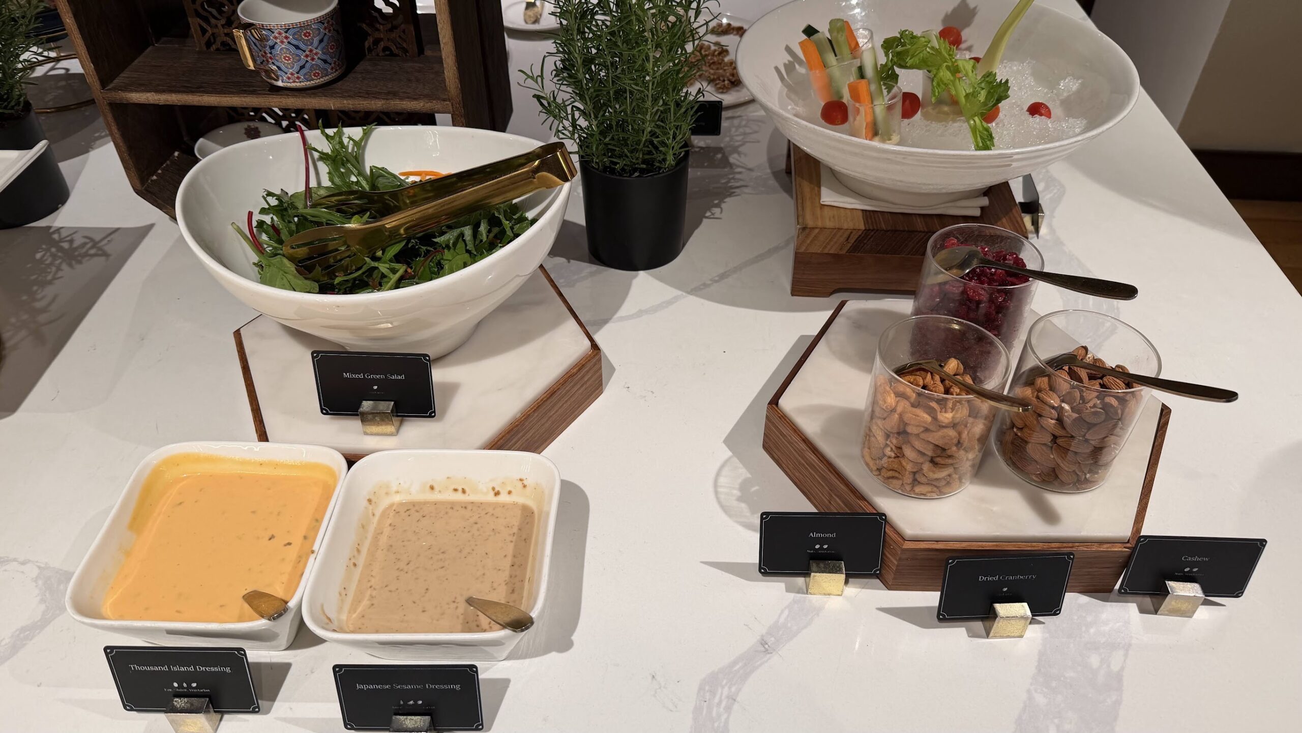Frasers House Executive Lounge salad and dressing station
