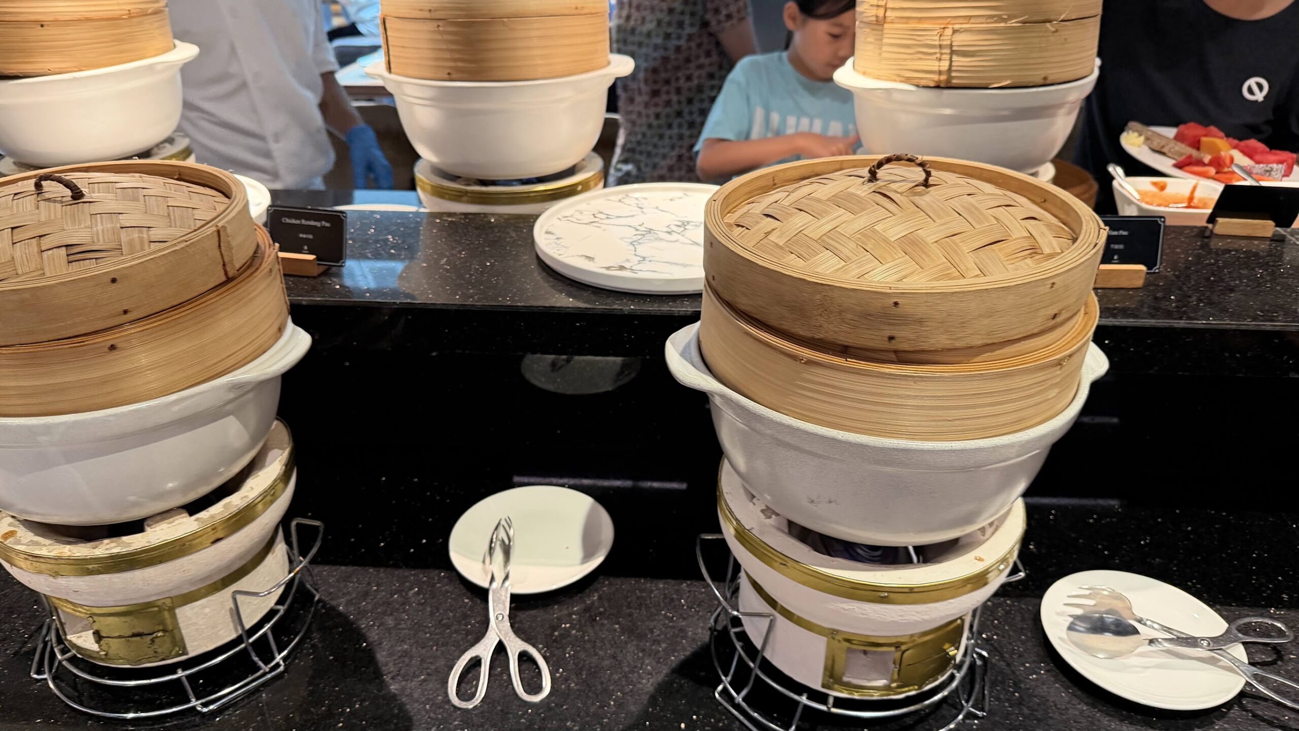 Frasers House The Breakfast Room bamboo steamers and Chinese breakfast dishes