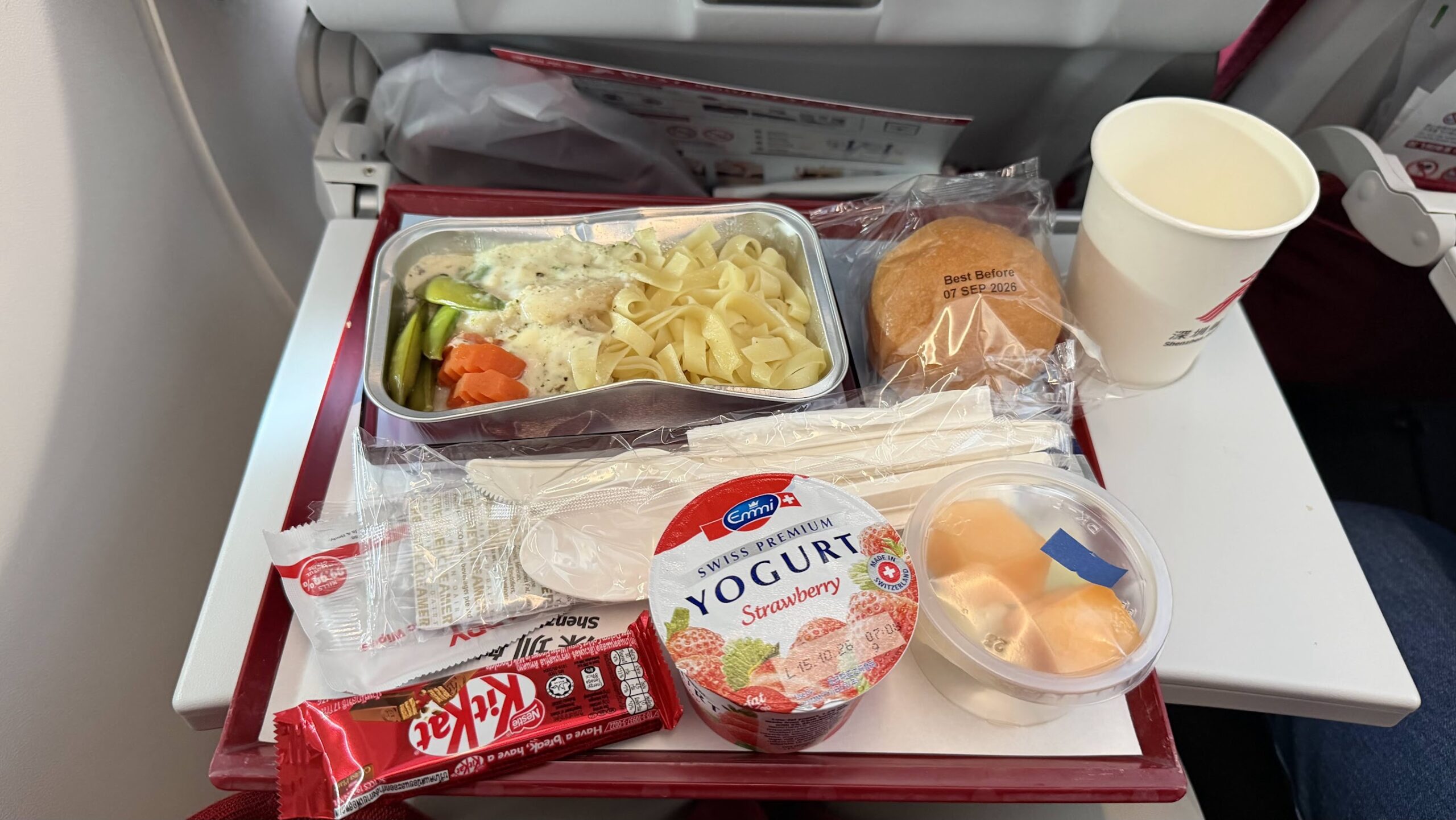 Shenzhen Airlines dory fish with spaghetti meal