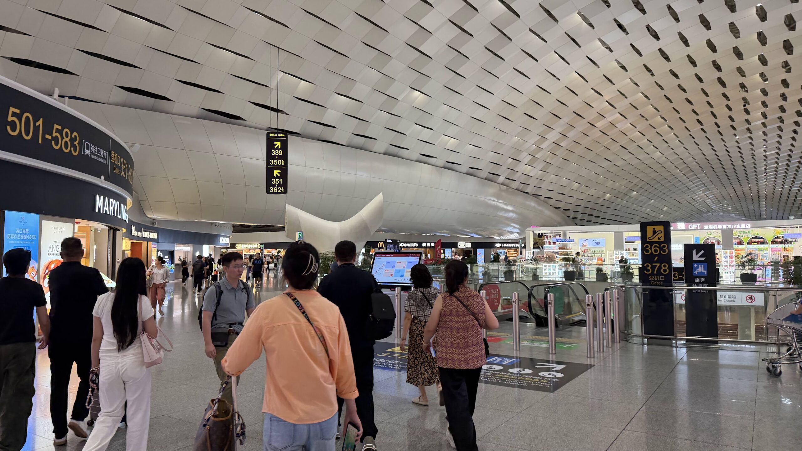 Domestic departure concourse at Shenzhen Bao’an International Airport